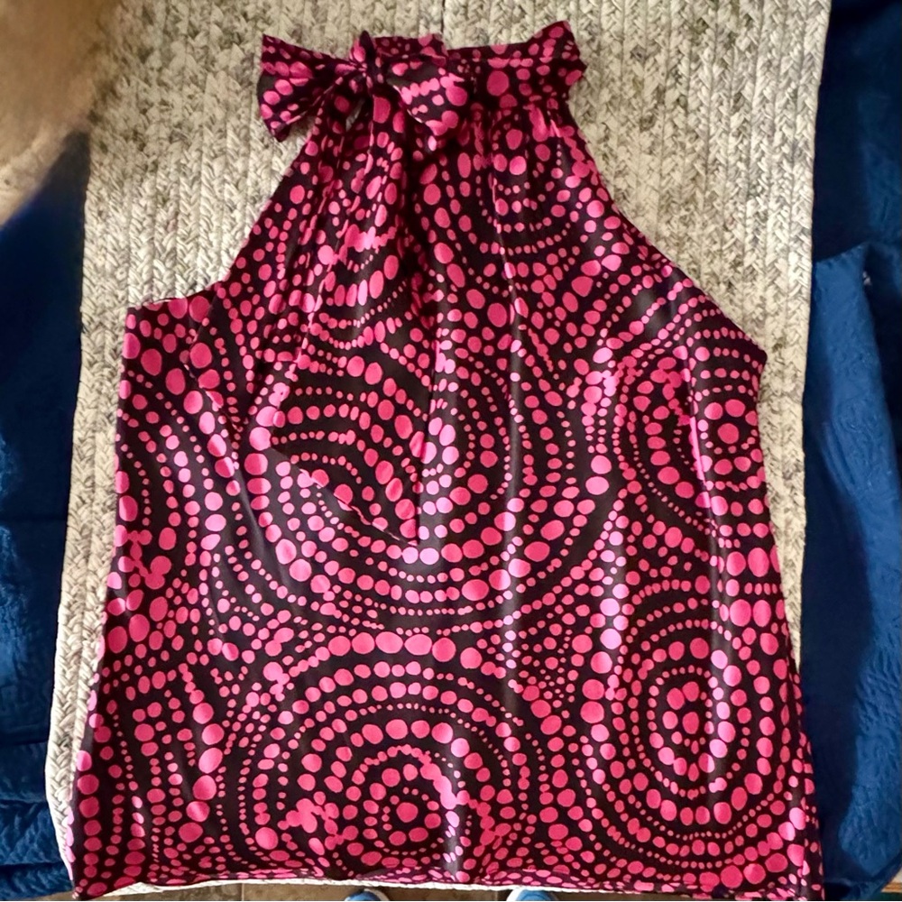 INC International Concepts Pink and Black Swirl Blouse